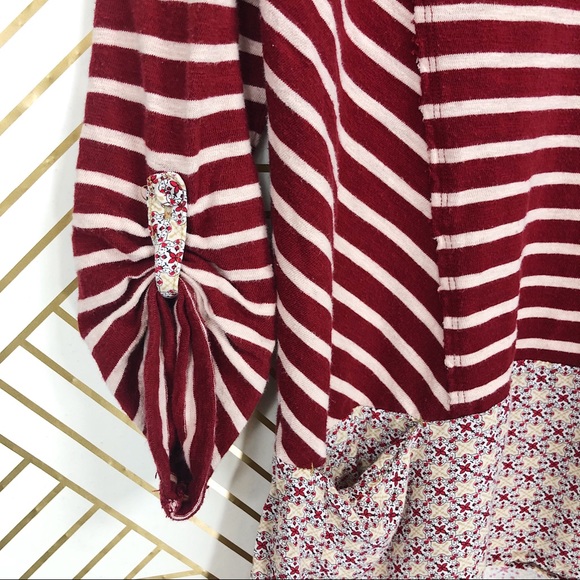 Anthropologie Striped Red Peplum Shirt - Picture 4 of 6